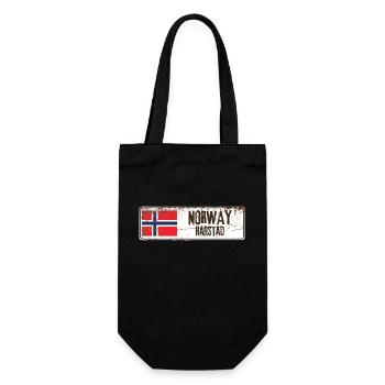 Harstad Norwegen Flagge - Geschenkbeutel für Flaschen - Schwarz - Vorne