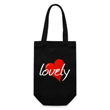 LOVELY - Geschenkbeutel für Flaschen - Schwarz - Vorne