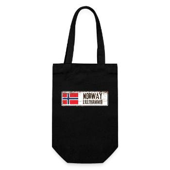 Lillehammer Norwegen Flagge - Geschenkbeutel für Flaschen - Schwarz - Vorne