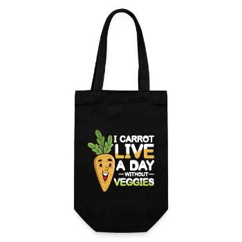 I Carrot Live A Day Without Veggies - Geschenkbeutel für Flaschen - Schwarz - Vorne