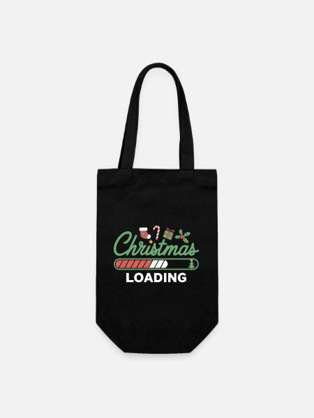 Christmas Loading Ladebalken Weihnachten - Geschenkbeutel für Flaschen - Schwarz