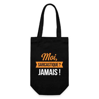 Moi, sarcastique ? Jamais - Sac à bouteille - noir - Devant