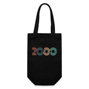 2000 Vintage Retro - Geschenkbeutel für Flaschen - Schwarz - Vorne