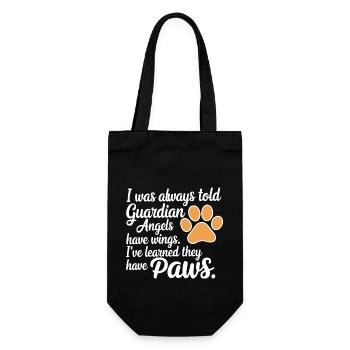Dog Paw Angel Guardian Angel Companion Dog Lover - Gift Bag for Bottles - black - Front