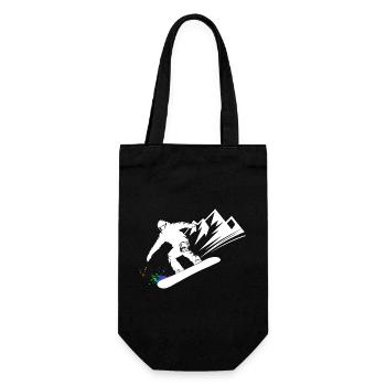 Snowboard Snowboarder Snowboarding Winter sports - Gift Bag for Bottles - black - Front