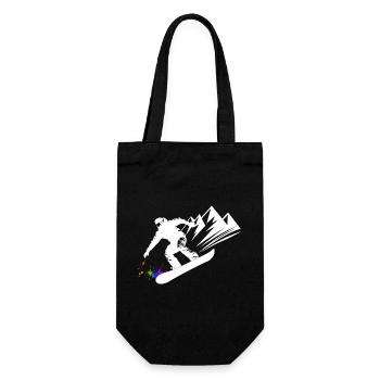 Snowboard Snowboarder Snowboarding Winter sports - Gift Bag for Bottles - black - Front