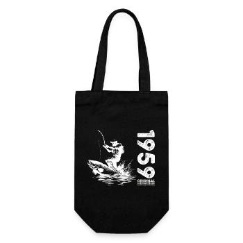 65ème Anniversaire Pêcheur Pêche 1959 Millésime 1959 - Sac à bouteille - noir - Devant