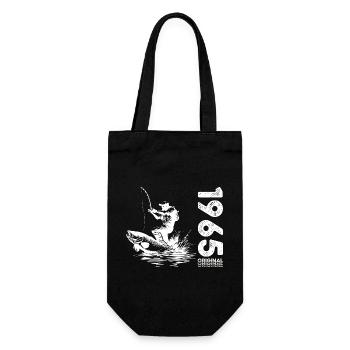 60ème Anniversaire Pêcheur Pêche 1965 Millésime 1965 - Sac à bouteille - noir - Devant