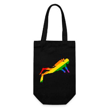 Rainbow Diver - Geschenkbeutel für Flaschen - Schwarz - Vorne