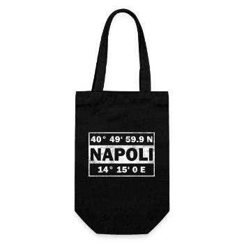 Napoli Koordinaten Stadt Italien Neapel - Geschenkbeutel für Flaschen - Schwarz - Vorne