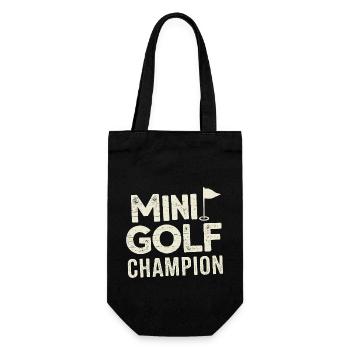Golf Minigolf Minigolfer Golfer - Geschenkbeutel für Flaschen - Schwarz - Vorne