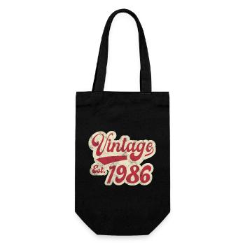 Jahrgang Est 1986 - Geschenkbeutel für Flaschen - Schwarz - Vorne