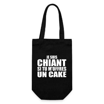 Mann, der anbetet: Kuchen. Lustiger Design-Humor - Geschenkbeutel für Flaschen - Schwarz - Vorne