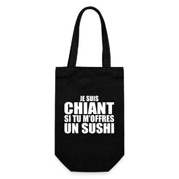 Homme qui adore : Sushi. Design Drôle Humour - Sac à bouteille - noir - Devant
