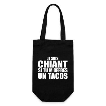 Mann, der liebt: Tacos. Lustiger Design-Humor - Geschenkbeutel für Flaschen - Schwarz - Vorne