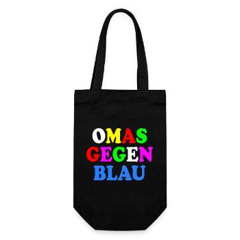 Omas gegen blau - Geschenkbeutel für Flaschen - Schwarz - Vorne