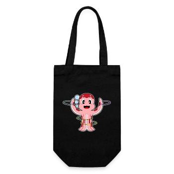 Krake Fitnessreifen Workout Gymnastik - Geschenkbeutel für Flaschen - Schwarz - Vorne