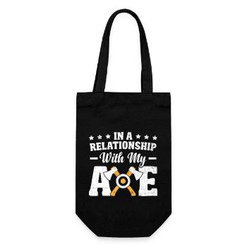 In einer Beziehung Mit Meinem Axtwerfenden Beil - Geschenkbeutel für Flaschen - Schwarz - Vorne