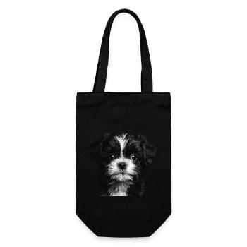 Shih Tzu - Geschenkbeutel für Flaschen - Schwarz - Vorne