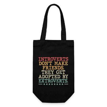 Introvertierte finden keine Freunde, von denen sie adoptiert werden - Geschenkbeutel für Flaschen - Schwarz - Vorne