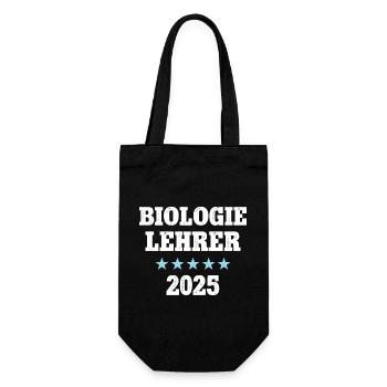Biologie Lehrer 2025 Biolehrer Studium Lehramt - Geschenkbeutel für Flaschen - Schwarz - Vorne