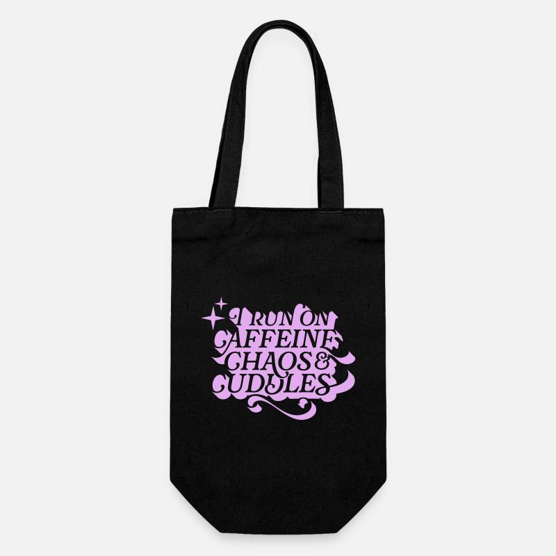 Caffeine Chaos Cuddles – Power Mode On - Geschenkbeutel für Flaschen - Schwarz