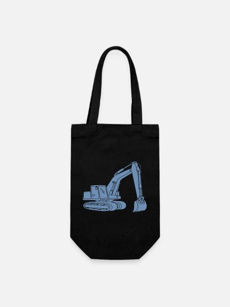 Bagger Silhouette Baugeräteführer Tiefbau - Geschenkbeutel für Flaschen - Schwarz