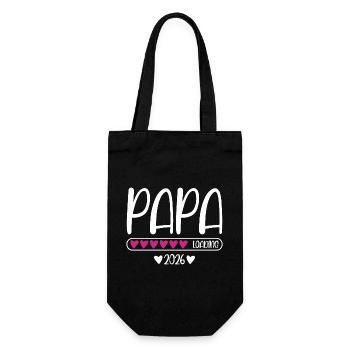Papa 2026 loading - Geschenkbeutel für Flaschen - Schwarz - Vorne
