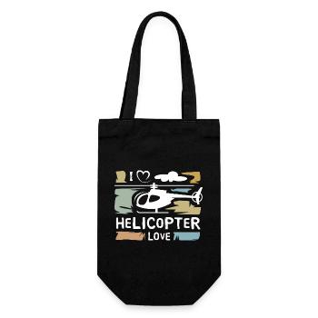 I love Helicopter - Icône vintage de l’hélicoptère - Sac à bouteille - noir - Devant