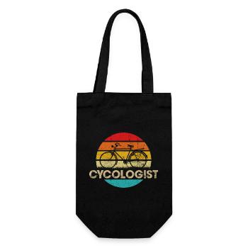 Vintage Fahrrad Sonnenuntergang Logo - Geschenkbeutel für Flaschen - Schwarz - Vorne