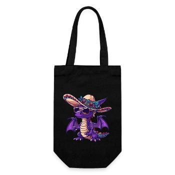 Dragon Funny Sombrero - Gift Bag for Bottles - black - Front