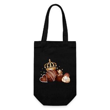 Fine chocolate pralines decorated with golden crowns - Gift Bag for Bottles - black - Front