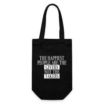 Mindset Motivationsshirt - geben und nehmen - Geschenkbeutel für Flaschen - Schwarz - Vorne