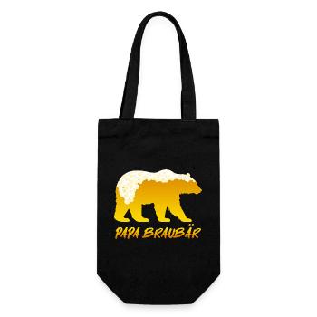 Soon DAD BROWN BEAR Father BROWN BEAR Fatherhood Funny - Gift Bag for Bottles - black - Front