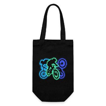 MTB mountain bike downhill silhouette mountain bike - Gift Bag for Bottles - black - Front