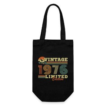 50 Année 1976 Vintage Rétro Cadeau d’Anniversaire - Sac à bouteille - noir - Devant