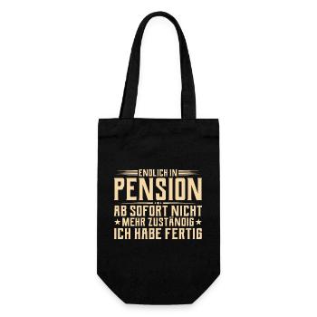 Pension Nicht mehr zuständig - Pensionär - Geschenkbeutel für Flaschen - Schwarz - Vorne