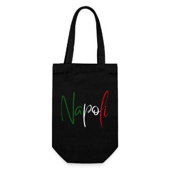 I love Naples, elegant minimalist design - Gift Bag for Bottles - black - Front