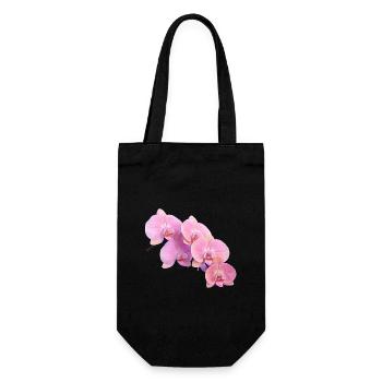 Pink Orchid Isolated Clipart  - Gift Bag for Bottles - black - Front