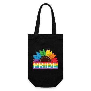 Pride Sonnenblume Rainbow - Geschenkbeutel für Flaschen - Schwarz - Vorne