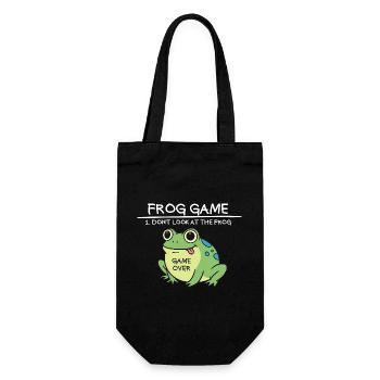 Froschspiel Schau nicht auf den Frosch Lustiger Fr - Geschenkbeutel für Flaschen - Schwarz - Vorne