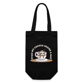 Even My Coffee Needs a Nap – Faultier Kaffee - Geschenkbeutel für Flaschen - Schwarz - Vorne