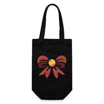 Cartoon Christmas bow illustration - Gift Bag for Bottles - black - Front