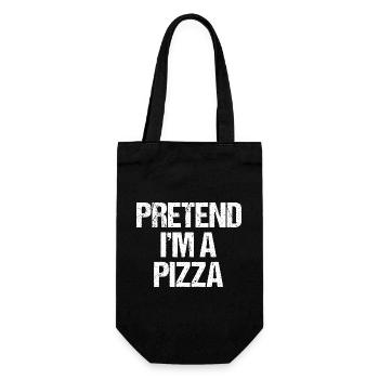 Pretend I'm A Pizza Funny Lazy Halloween Costume - Gift Bag for Bottles - black - Front