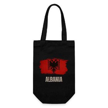 Drapeau grunge de l’Albanie, fiers Albanais - Sac à bouteille - noir - Devant