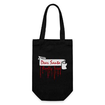 Dear Santa I Really Tried Christmas Humor Funny - Gift Bag for Bottles - black - Front