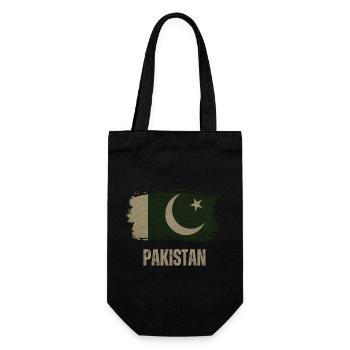 Pakistan Grunge Flag, Pakistani Proud - Gift Bag for Bottles - black - Front