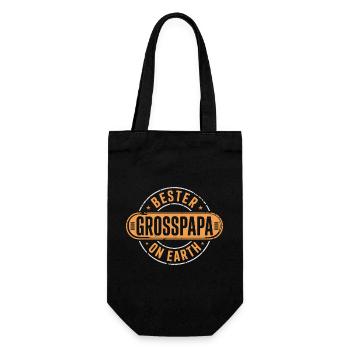 Bester Grosspapa Opa - Geschenkbeutel für Flaschen - Schwarz - Vorne