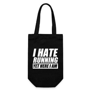 I hate running funny running jogging runner - Gift Bag for Bottles - black - Front