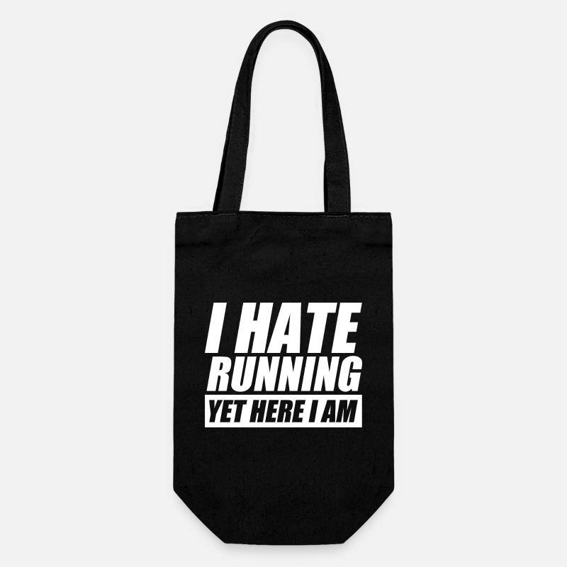 Je déteste courir drôle courir coureur de jogging - Sac à bouteille - noir